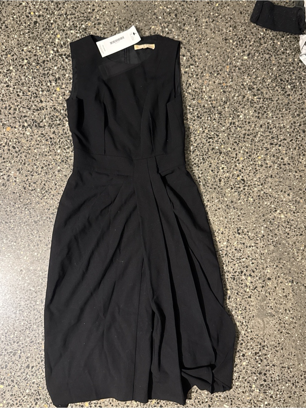 Michael Kors Black Sleeveless Midi Dress with Pleated Skirt